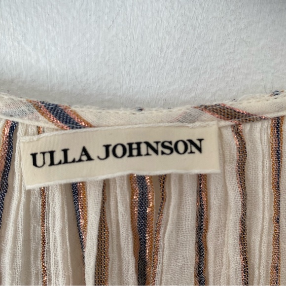 Ulla Johnson Zaria Lurex Metallic Stripe Cream Dress size 8 - Picture 9 of 9